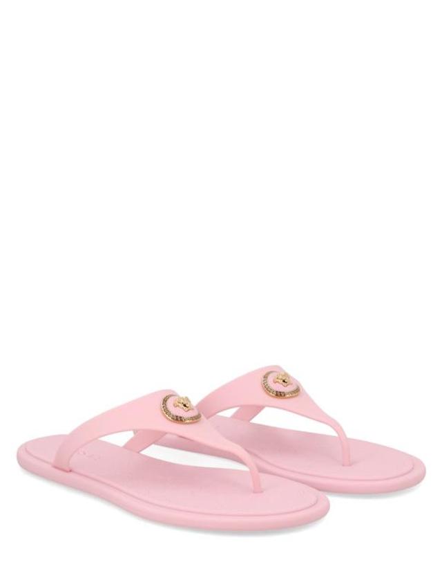 베르사체 [해외직구] 26SS 베르사체 알리아 러버 플랫 샌들 1016248 1A109831PS1V PINK 착용컷