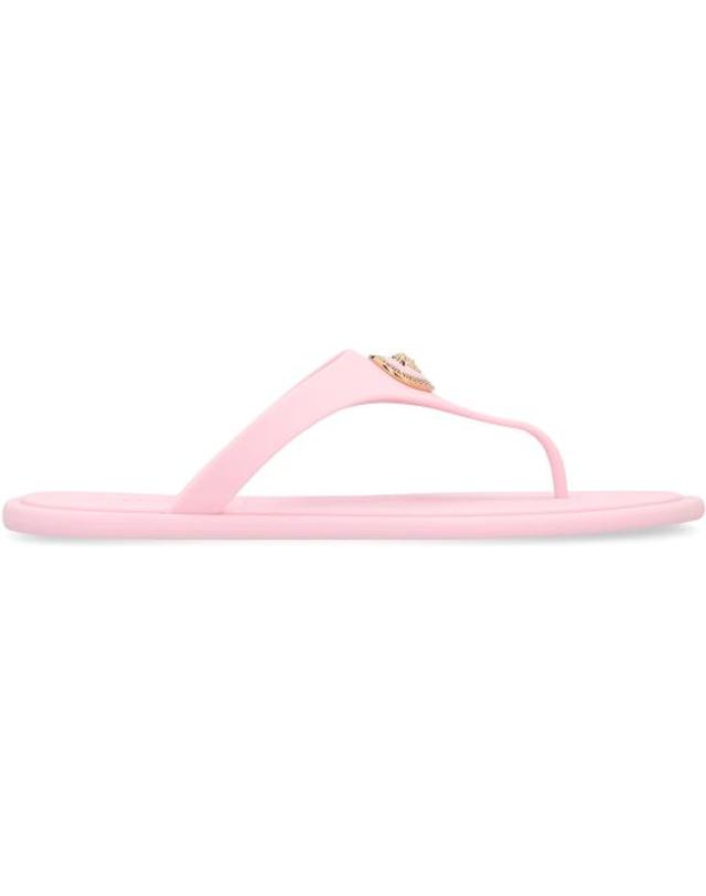 베르사체 [해외직구] 26SS 베르사체 알리아 러버 플랫 샌들 1016248 1A109831PS1V PINK 착용컷