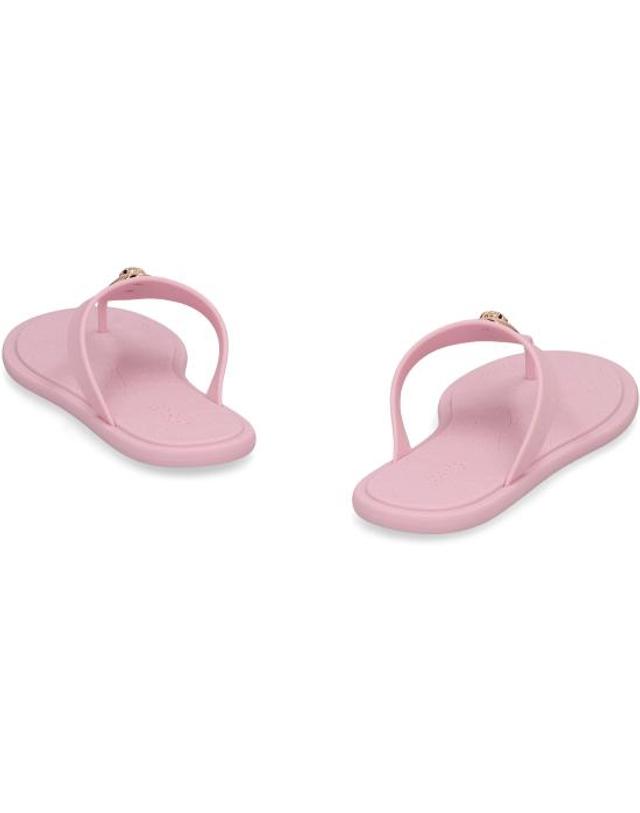 베르사체 [해외직구] 26SS 베르사체 알리아 러버 플랫 샌들 1016248 1A109831PS1V PINK 착용컷