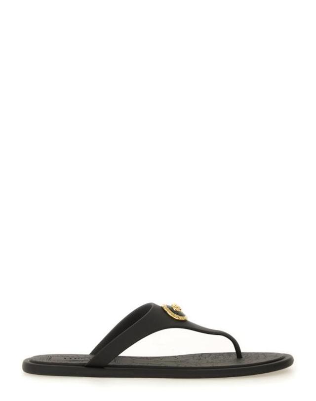 베르사체 [해외직구] 26FW 베르사체 알리아 러버 플랫 샌들 10162481A10983 1B00V BLACK 착용컷