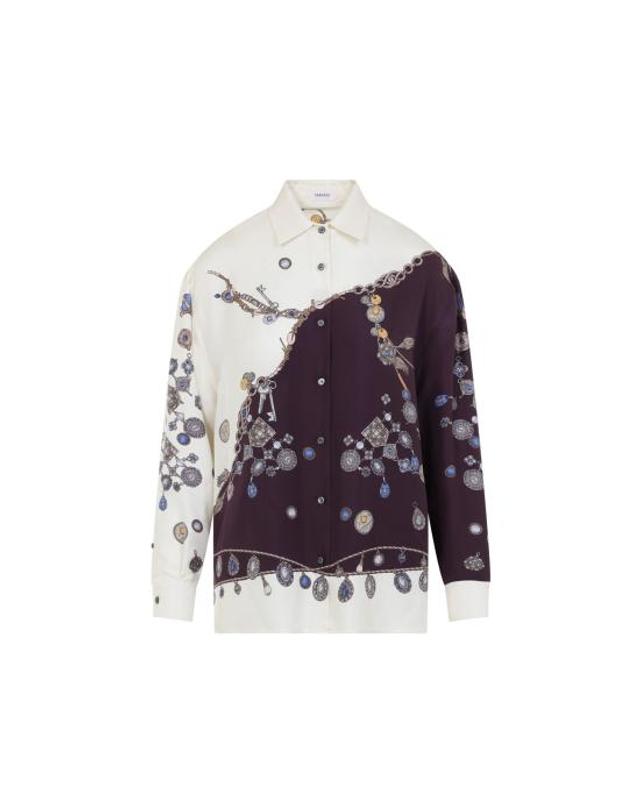 베르사체 [해외직구] 26FW 베르사체 블라우스 1025686 1A18682 5R880 BURGUNDY WHITE GOLD 착용컷