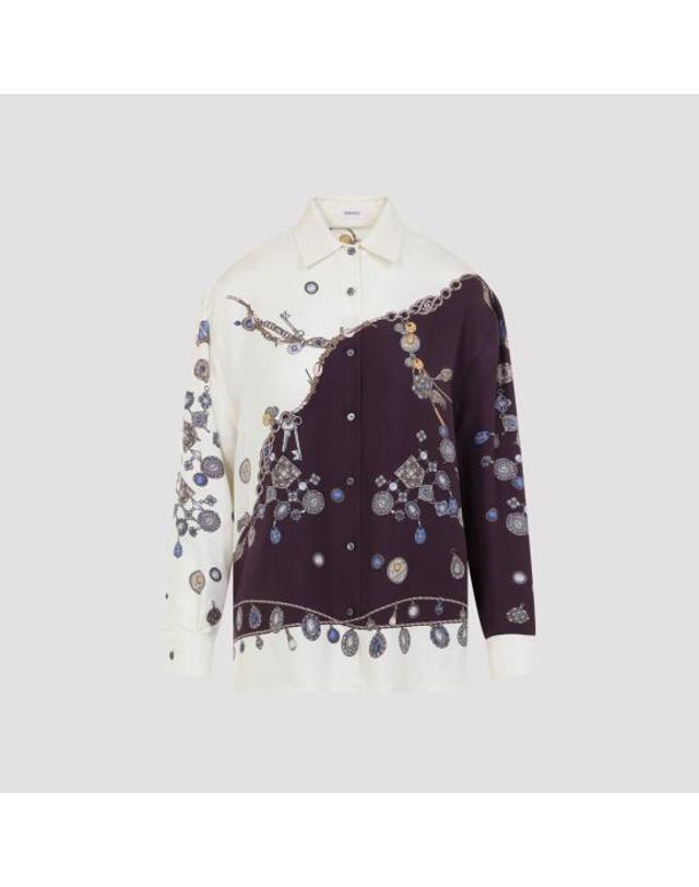 베르사체 [해외직구] 26FW 베르사체 블라우스 1025686 1A18682 5R880 BURGUNDY WHITE GOLD 착용컷