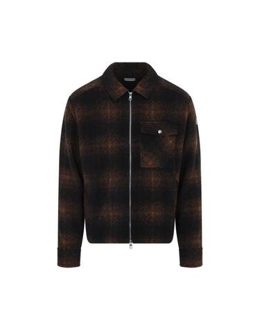 [해외직구] 26FW 몽클레어 체크 플란넬 집업 셔츠 자켓 L20912F0003589BKB F29 BROWN
