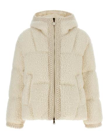 [해외직구] 26FW 몽클레어 크리스탈린 후드 울 쇼트 다운 재킷 L20931A00231599VV050 White