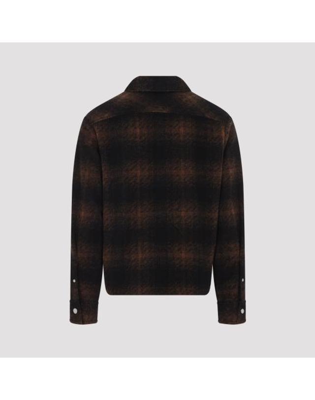 몽클레어 [해외직구] 26FW 몽클레어 체크 플란넬 집업 셔츠 자켓 L20912F0003589BKB F29 BROWN 착용컷
