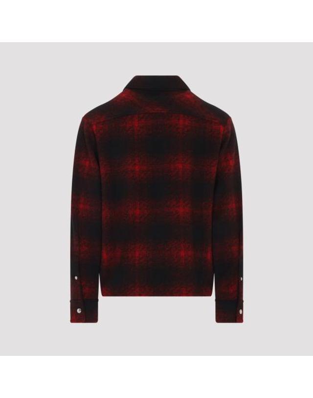 몽클레어 [해외직구] 26FW 몽클레어 체크 플란넬 집업 셔츠 자켓 L20912F0003589BKB F49 RED 착용컷