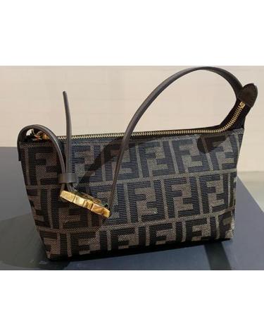 [해외직구] 26FW 펜디 바니티 FF 자카드 스몰 파우치 8BS124B17AF14YN Brown