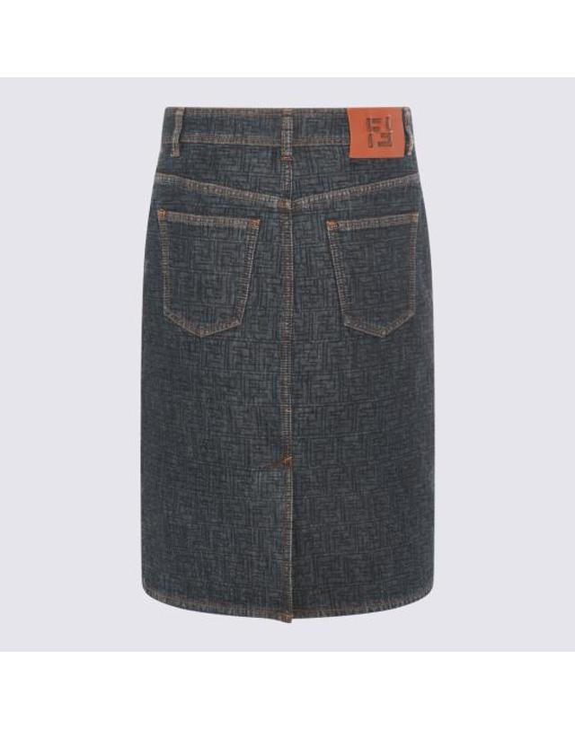 펜디 [해외직구] 26SS 펜디 FF 데님 스커트 FLQ604 AW82F1UKI BLUEBERRY 착용컷