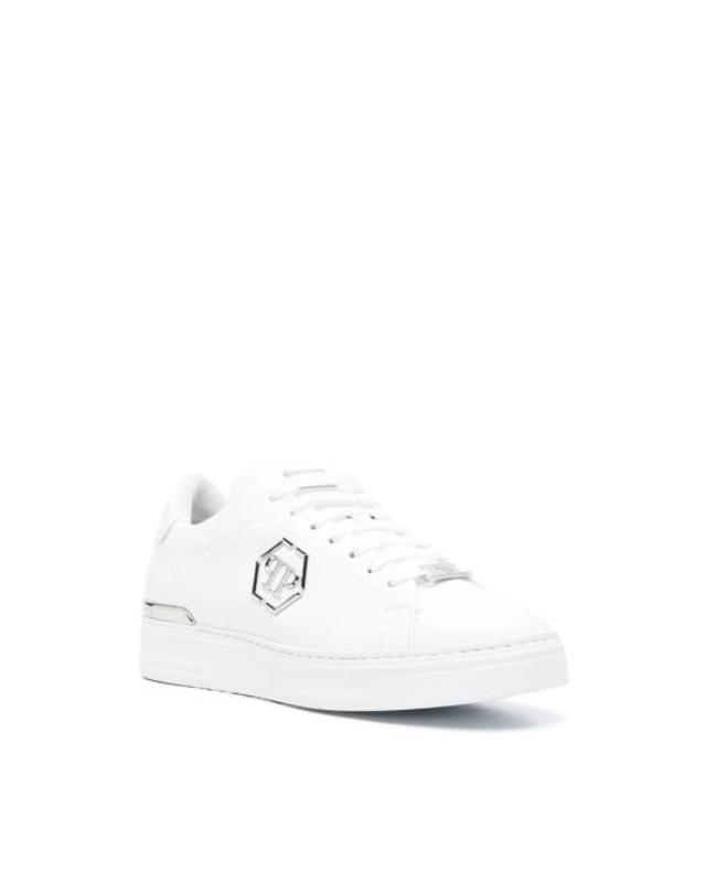 필립플레인 [해외직구] 26FW 필립 플레인 스니커즈 USC0379 PLE075N 0202 WHITE 착용컷