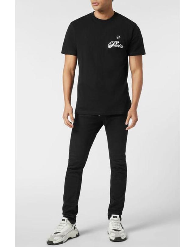 필립플레인 [해외직구] 25FW 필립 플레인 반팔 티셔츠 4069622108620 Black 착용컷
