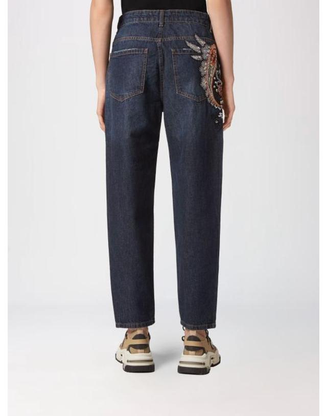 필립플레인 [해외직구] 25FW 필립 플레인 데님 팬츠 FACCWDT2378PDE004N 09GD Denim 착용컷