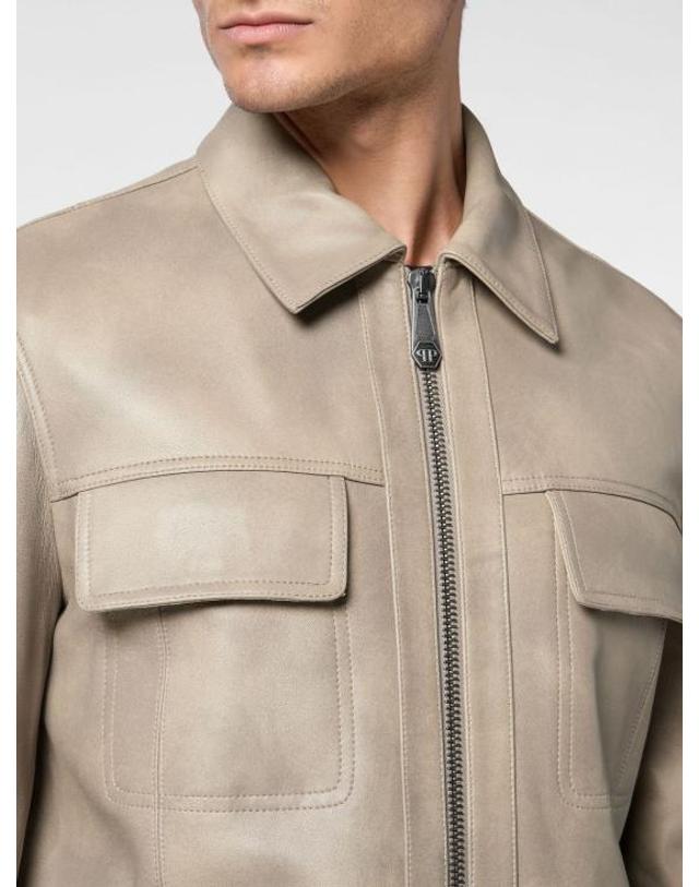 필립플레인 [해외직구] 26FW 필립 플레인 자켓 SAECMLB1932PLE010N 06 Beige 착용컷