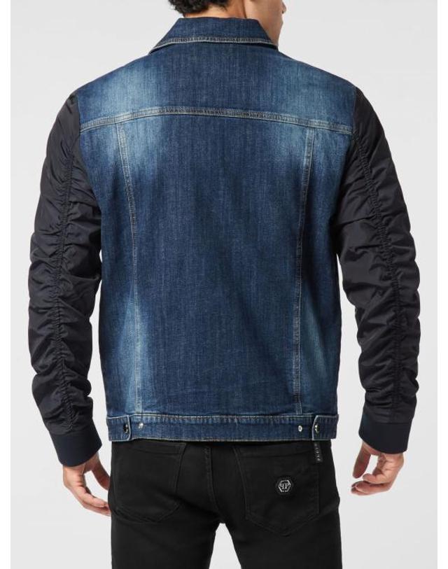 필립플레인 [해외직구] 26SS 필립 플레인 데님 자켓 UAECMDB0676PDE004N 09GD Denim 착용컷