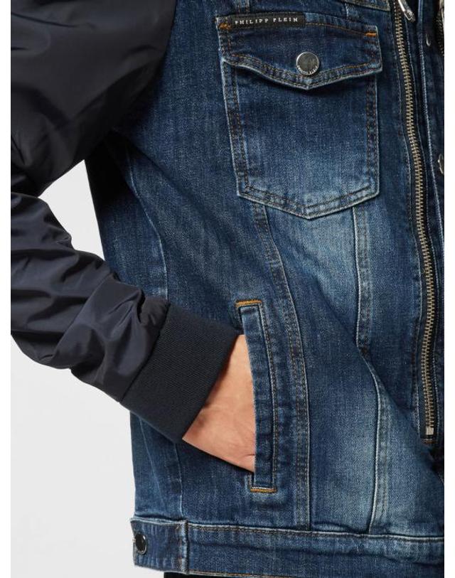 필립플레인 [해외직구] 26SS 필립 플레인 데님 자켓 UAECMDB0676PDE004N 09GD Denim 착용컷