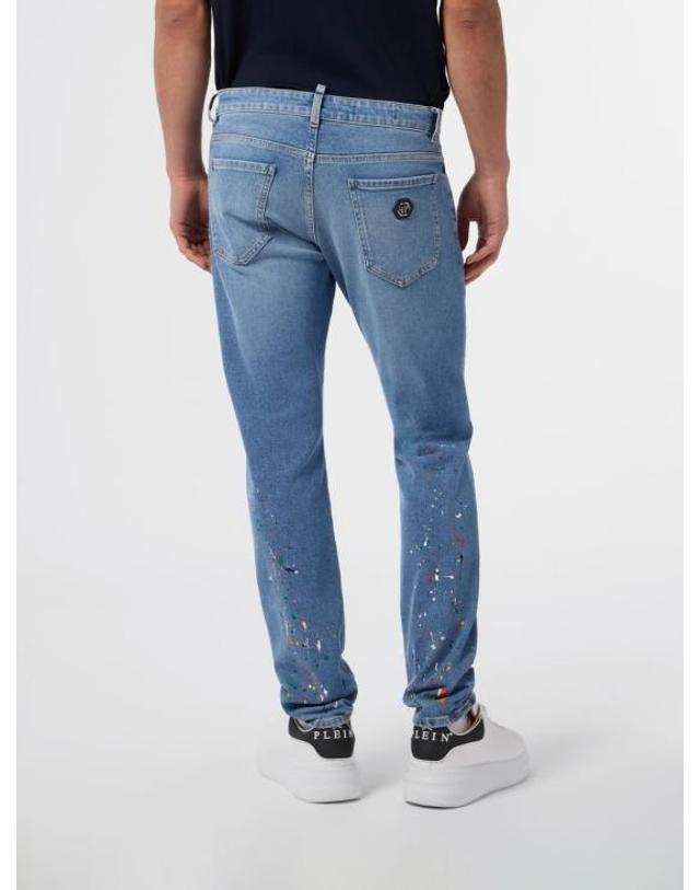 필립플레인 [해외직구] 26SS 필립 플레인 데님 팬츠 SAFCMDT4299PDE004N 07MY Denim 착용컷