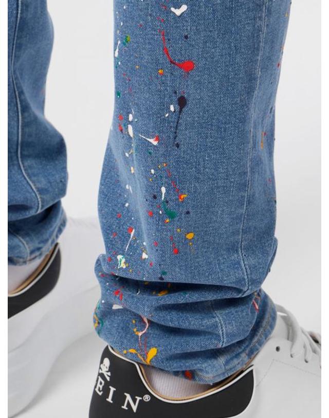 필립플레인 [해외직구] 26SS 필립 플레인 데님 팬츠 SAFCMDT4299PDE004N 07MY Denim 착용컷