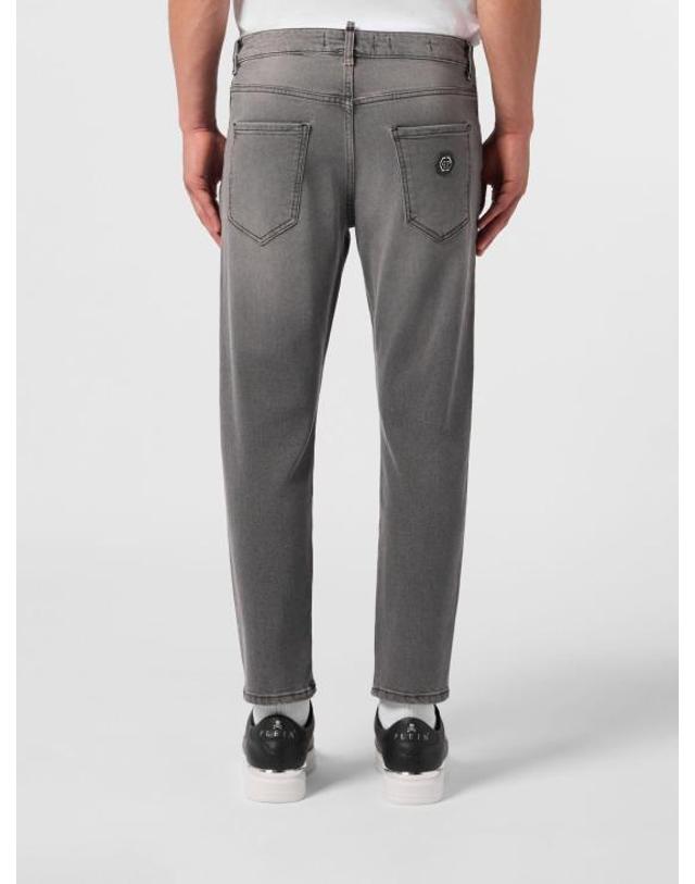 필립플레인 [해외직구] 26SS 필립 플레인 데님 팬츠 PAFCMDT4334PDE004N 71TP Grey 착용컷