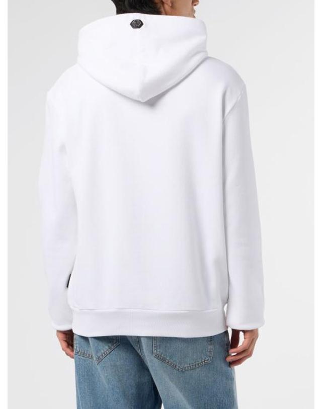 필립플레인 [해외직구] 26SS 필립 플레인 후드 티셔츠 AAECMJB3896PTE180N 01 White 착용컷