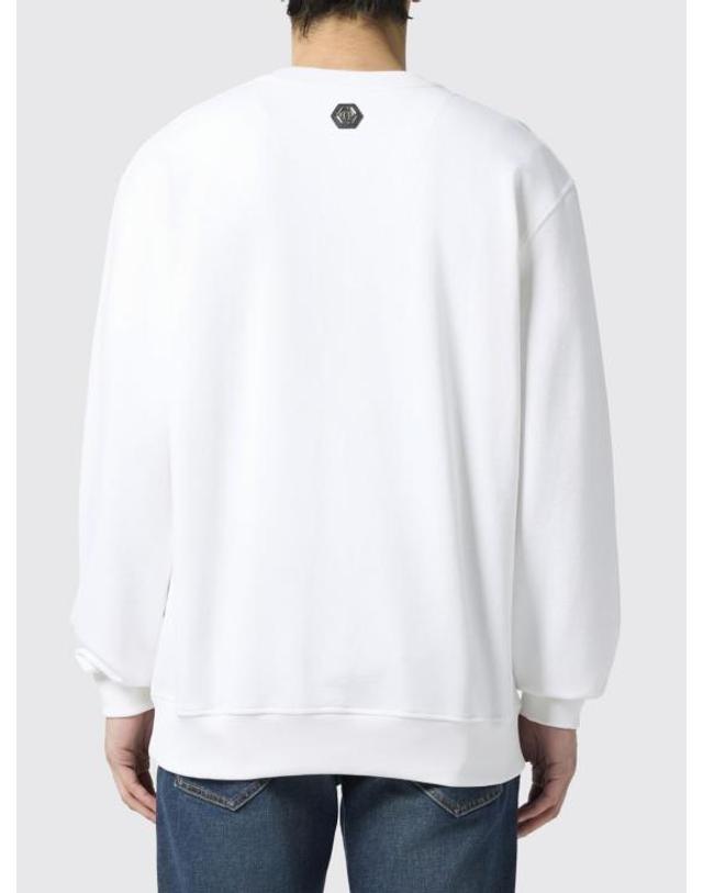 필립플레인 [해외직구] 26SS 필립 플레인 긴팔 티셔츠 PAFCMJO1454PTE180N 01OF White 착용컷