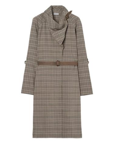 [해외직구] 26SS 버버리 스카프 칼라 체크 울 드레스 8118175 X LINEN BEIGE MOLE GREY