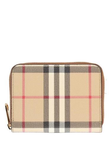 [해외직구] 26FW 버버리 스몰 체크 집 어라운드 월렛 8109810 A9534 BEIGE