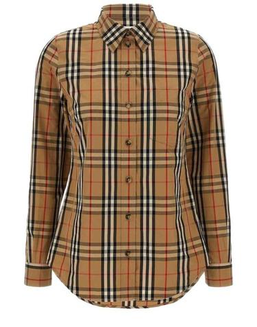 [해외직구] 버버리 라프윙 체크 롱 슬리브 셔츠 8111847 A7028 Brown