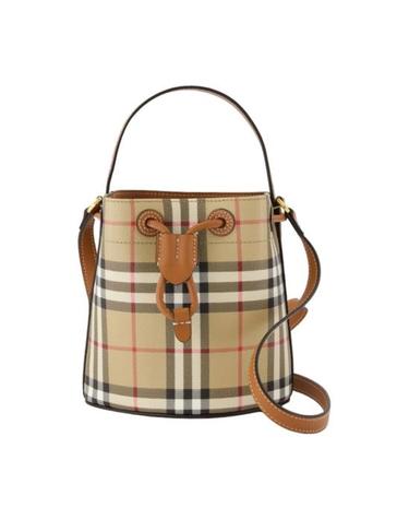 [해외직구] 26FW 버버리 미니 체크 버킷백 8109794 A9534 BROWN