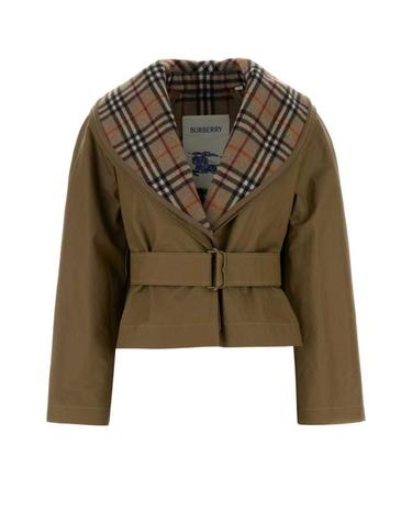 [해외직구] 26SS 버버리 크롭 코튼 자켓 체크 워머 8119106 C1311 BEIGE
