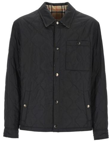 [해외직구] 26FW 버버리 리버시블 퀼티드 나일론 오버셔츠 8115788 X BLACK