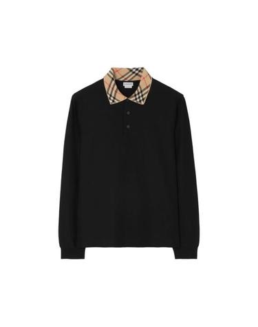[해외직구] 26FW 버버리 폴로 티셔츠 8132655 EVAN LS A1189 BLACK