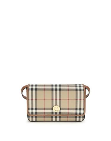 [해외직구] 26FW 버버리 햄프셔 체크 숄더백 8109803 A9534 BROWN