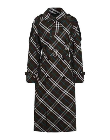 [해외직구] 24FW 버버리 롱 체크 코튼 블렌드 트렌치 코트 8095300 BLACK