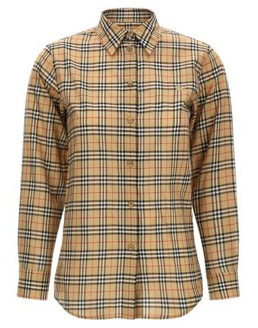 [해외직구] 26FW 버버리 블라우스 8127758SANDIPCHECK Beige