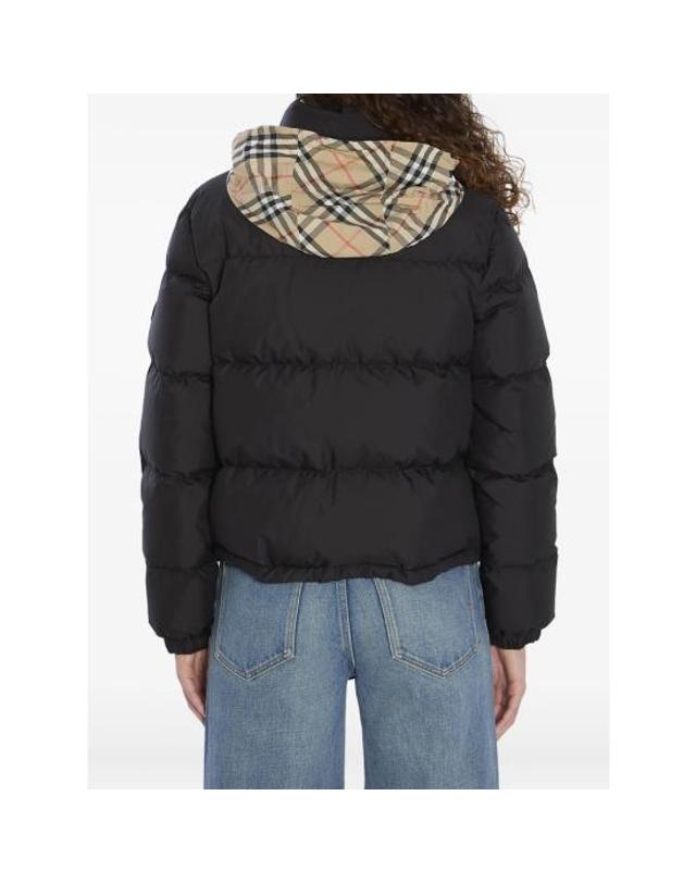버버리 [해외직구] 26FW 버버리 체크 테이프 앰블사이드 푸퍼 자켓 8110250 AMBLESIDE A1189 BLACK 착용컷
