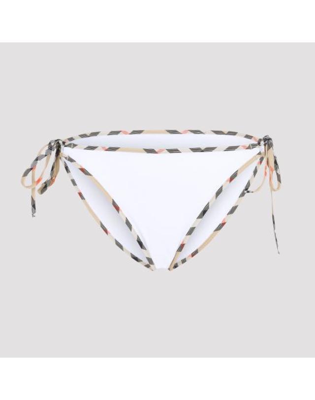 버버리 [해외직구] 26SS 버버리 체크 트림 비키니 브리프 8118811 A1464 WHITE 착용컷