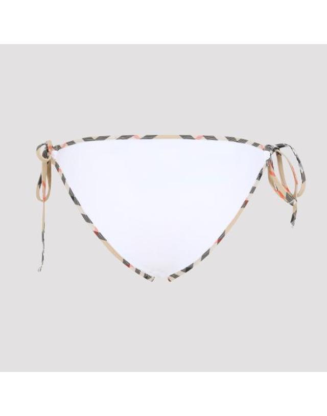 버버리 [해외직구] 26SS 버버리 체크 트림 비키니 브리프 8118811 A1464 WHITE 착용컷