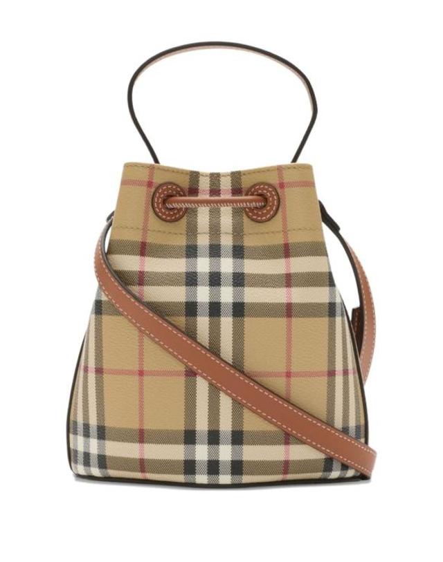 버버리 [해외직구] 26FW 버버리 미니 체크 버킷백 8109794 A9534 BROWN 착용컷