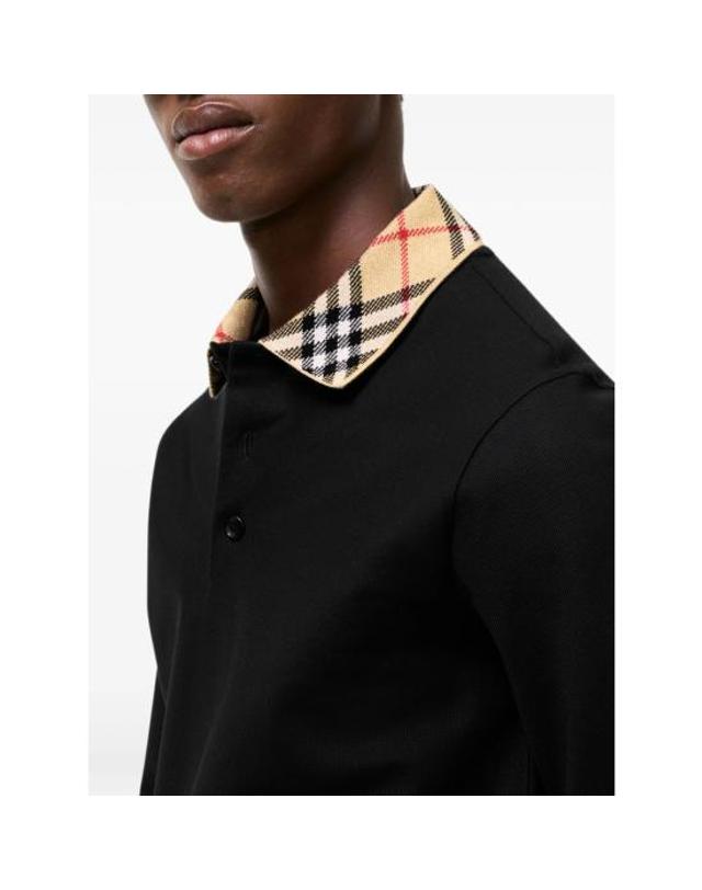 버버리 [해외직구] 26FW 버버리 폴로 티셔츠 8132655 EVAN LS A1189 BLACK 착용컷