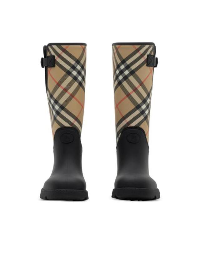 버버리 [해외직구] 26FW 버버리 러버 마쉬 스탬프 하이 부츠 8111677 LF MARSH A1189 BLACK NEUTRALS 착용컷