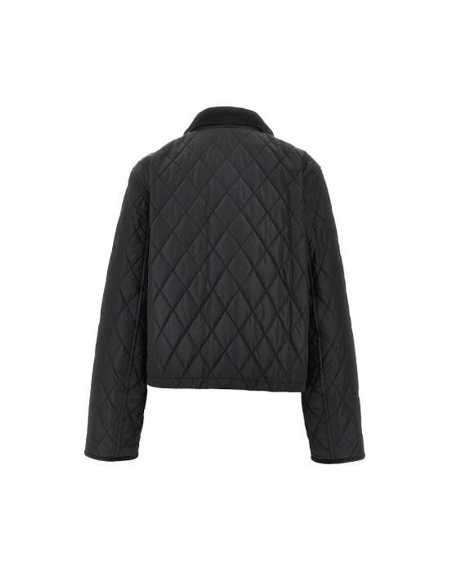 버버리 [해외직구] 26FW 버버리 올드햄 크롭 퀼팅 자켓 8107465 Black 착용컷