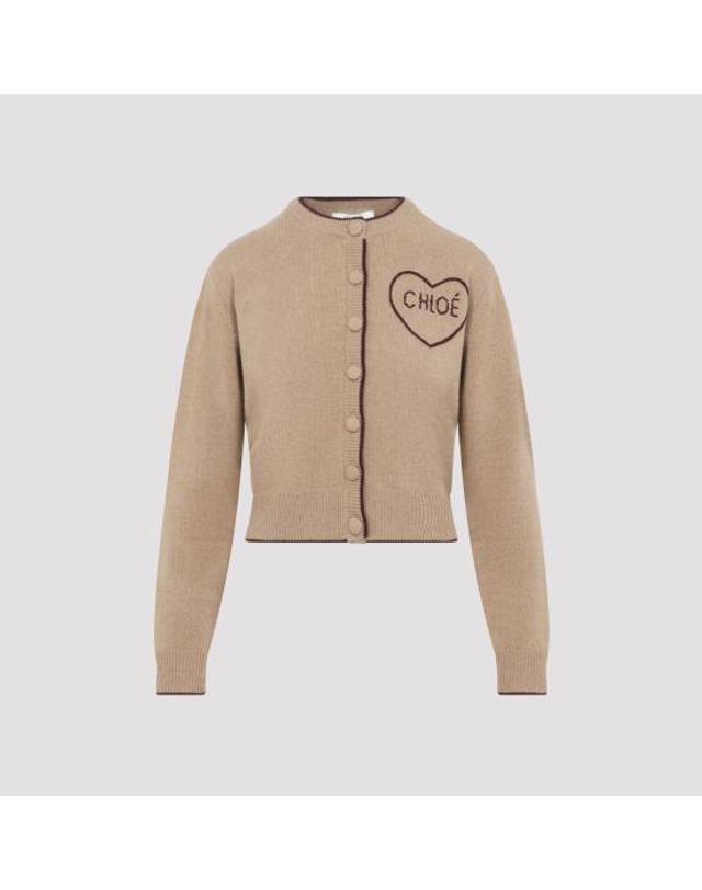 끌로에 [해외직구] 26FW 끌로에 가디건 CH26AMC15710 218 BLEACHED BROWN 착용컷
