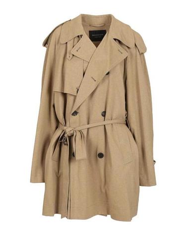 [해외직구] 26SS 발렌시아가 더블브레스트 케이프 트렌치 코트 862426TSVC19772 BEIGE