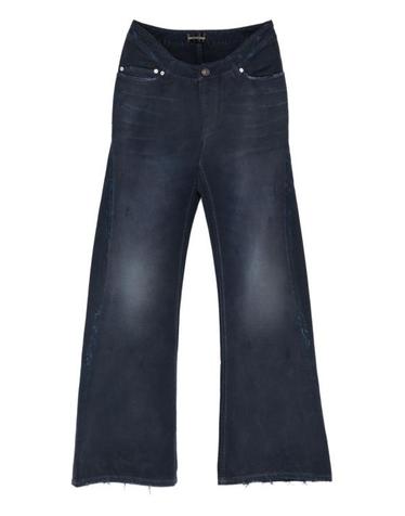 [해외직구] 26SS 발렌시아가 커브드 Waist 팬츠 848019 TTW648074 NAVY DIRTY DARK BLUE