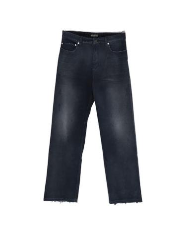 [해외직구] 26SS 발렌시아가 커브드 니 팬츠 857194 TTW64 8074 NAVY DIRTY DARK BLUE