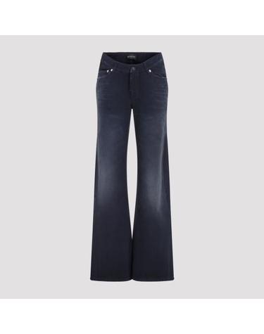 [해외직구] 26SS 발렌시아가 커브드 Waist 팬츠 848019 TTW64 8074 NAVY DIRTY DARK BLUE