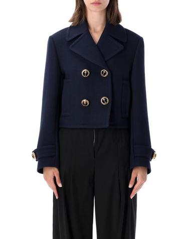 [해외직구] 26FW 발렌시아가 크롭 피코트 크롭 피코트 A002D7TUU16 8065 NAVY