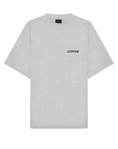 [해외직구] 발렌시아가 마스킹 테이프 티셔츠 미디움 핏 764235 TTVL69012 Grey
