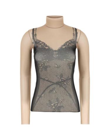 [해외직구] 25SS 발렌시아가 트롱프 뢰유 란제리 탑 8292144F4B4 1094 BLACK