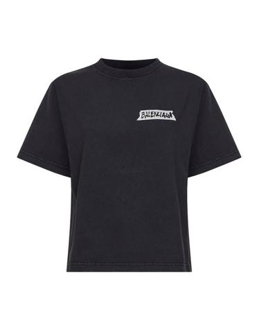 [해외직구] 26SS 발렌시아가 마스킹 테이프 티셔츠 850990TTVL61041 BLACK