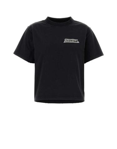 [해외직구] 26SS 발렌시아가 마스킹 테이프 티셔츠 850990TTVL6 1041 BLACK